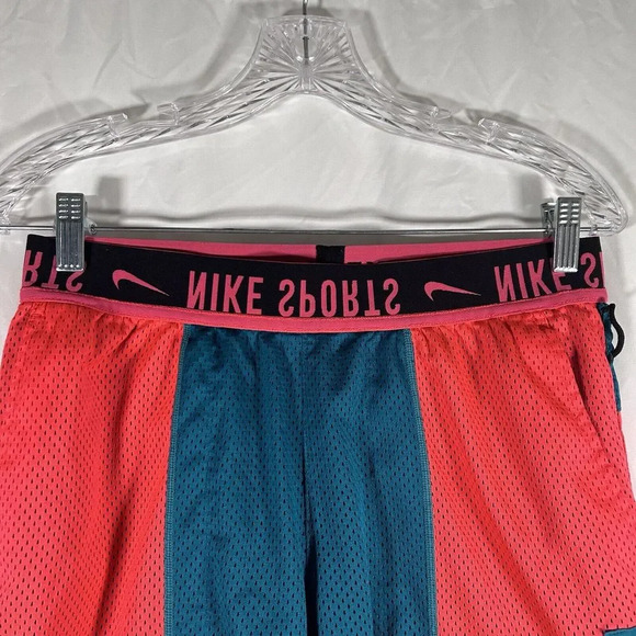 Nike Basketball Shorts Men's Small Pink Green Mesh Nike Sports Elastic Waist - Picture 3 of 12